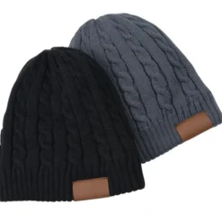 Cable Knit Fuzzy Lined Beanie