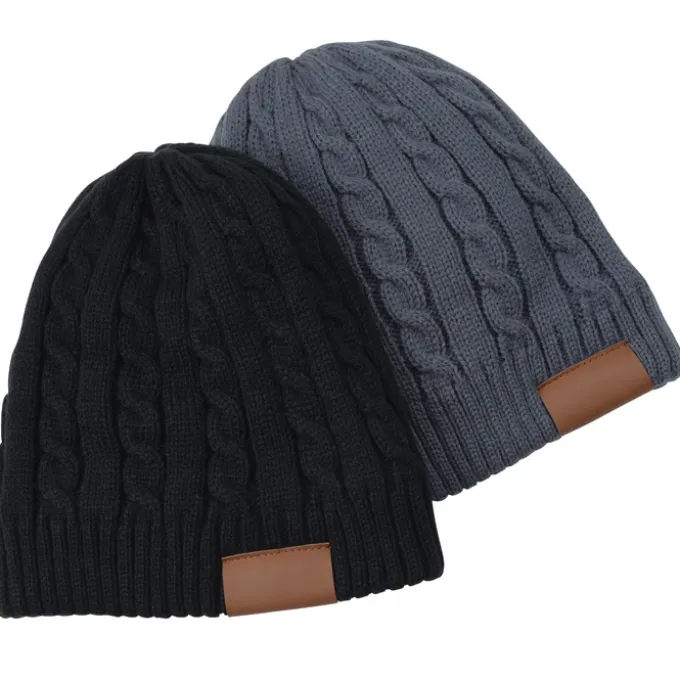 Cable Knit Fuzzy Lined Beanie