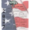 Calendar Magnet - Small - Waving Flag