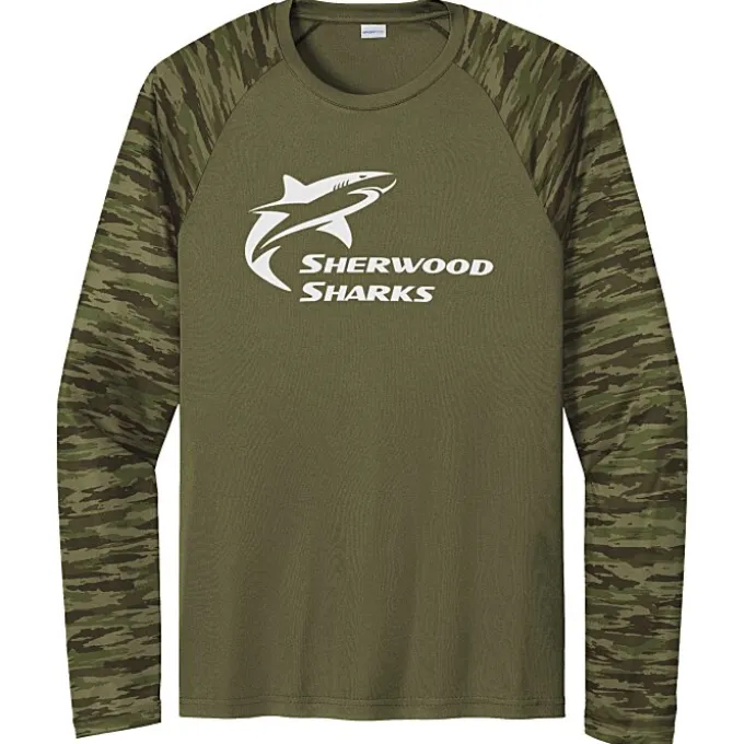 Camo Colorblock Long Sleeve T-Shirt