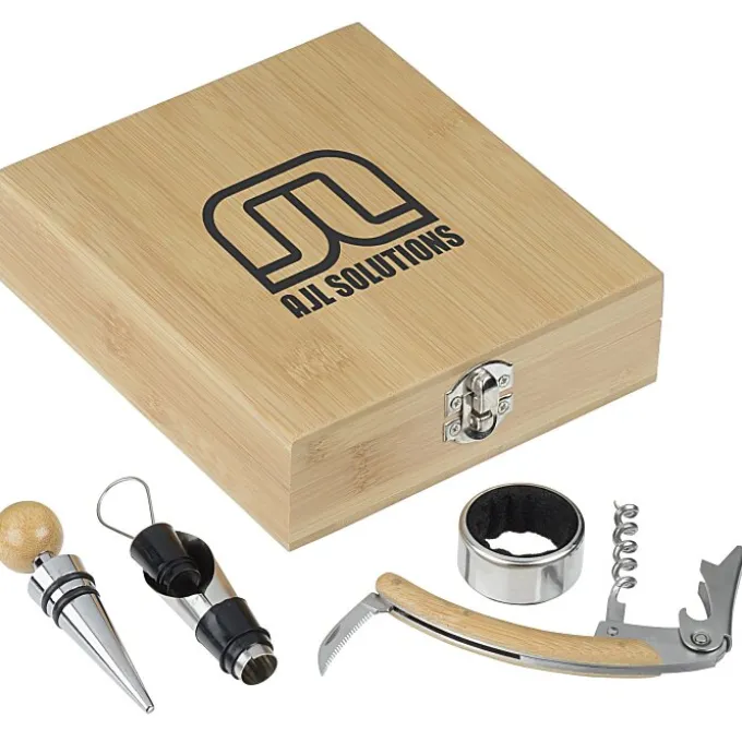 Cane 4-Piece Bamboo Wine Tool Set