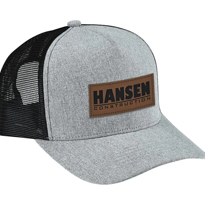 Canvas Five Panel Trucker Cap - Laser Engraved Patch