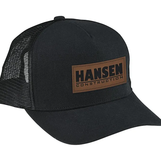 Canvas Five Panel Trucker Cap - Laser Engraved Patch
