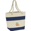 Capri Stripes Cotton Tote - Embroidered