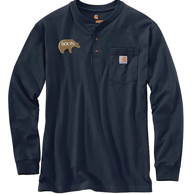 Carhartt Long Sleeve Henley Shirt - Embroidered