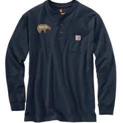 Carhartt Long Sleeve Henley Shirt - Embroidered