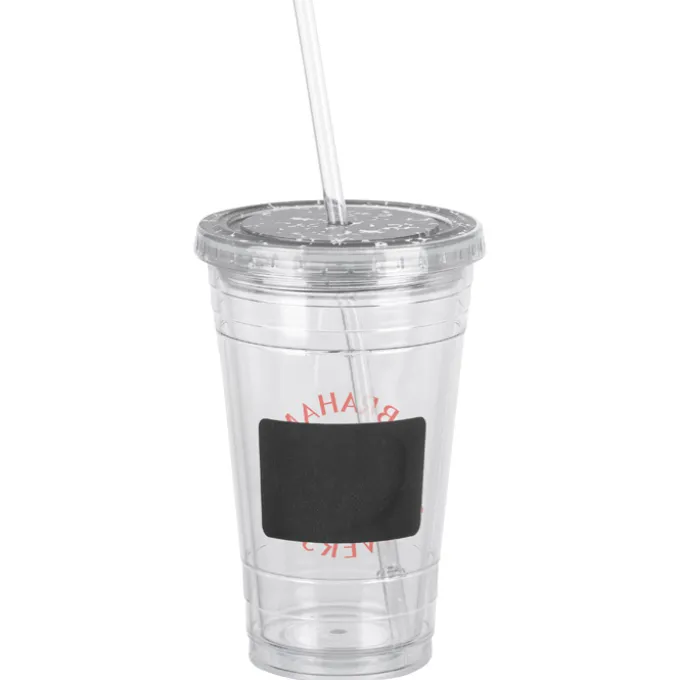 Chalkboard Tumbler with Straw - 16 oz.