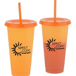 Chameleon Color Change Tumbler with Straw - 24 oz - 24 hr