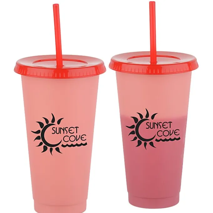 Chameleon Color Change Tumbler with Straw - 24 oz - 24 hr