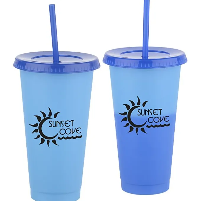 Chameleon Color Change Tumbler with Straw - 24 oz - 24 hr