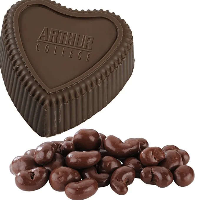Chocolate Heart Box with Confection - Gold Box