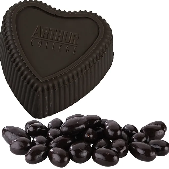 Chocolate Heart Box with Confection - Gold Box