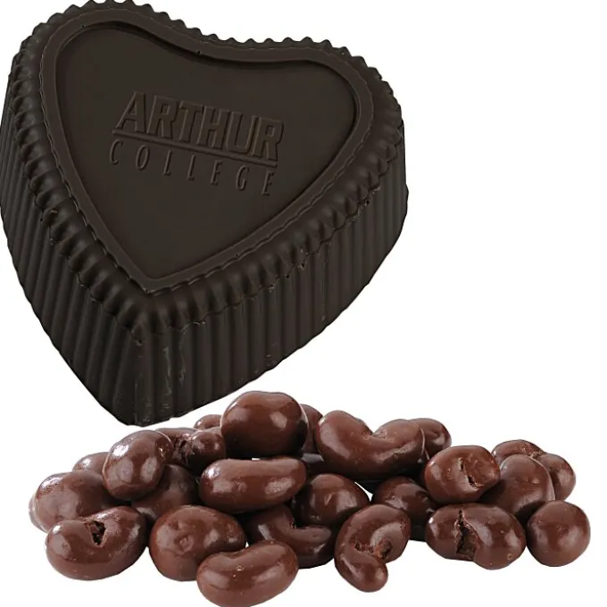 Chocolate Heart Box with Confection - Gold Box