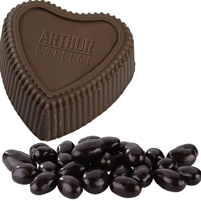 Chocolate Heart Box with Confection - Gold Box