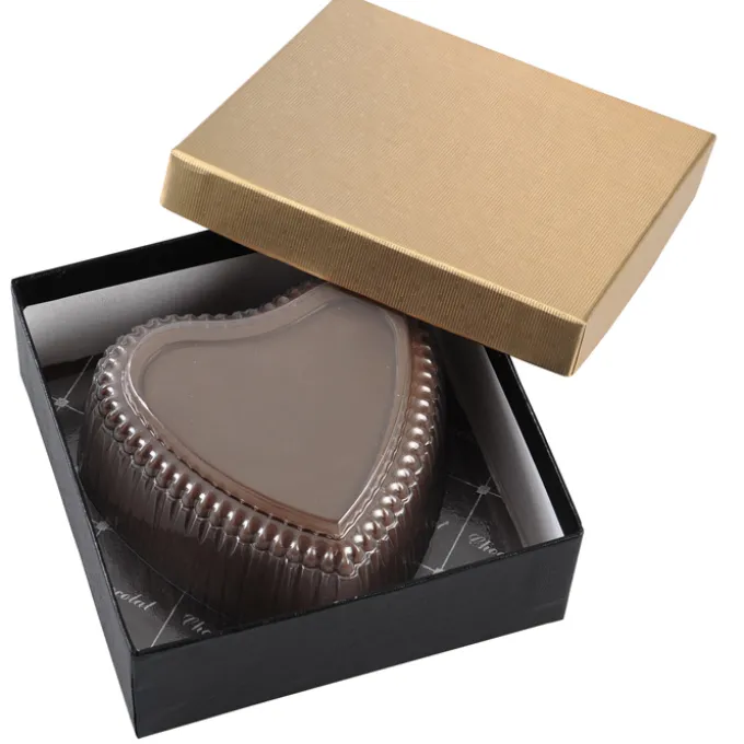 Chocolate Heart Box with Confection - Gold Box