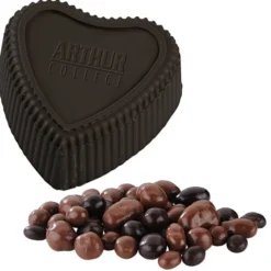 Chocolate Heart Box with Confection - Silver Box