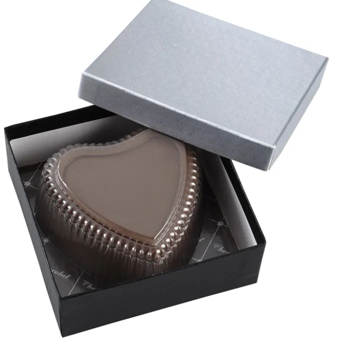Chocolate Heart Box with Truffles - Silver Box