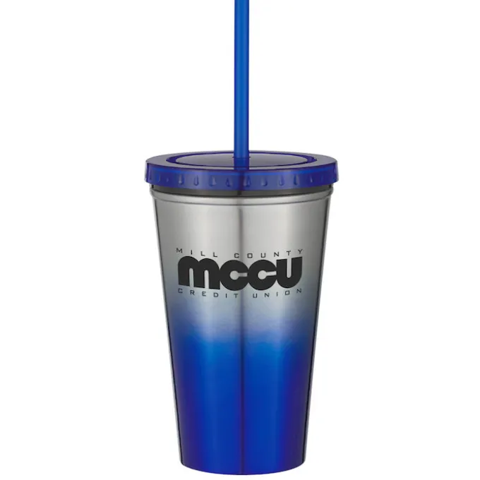 Chroma Stainless Tumbler with Straw - 16 oz.