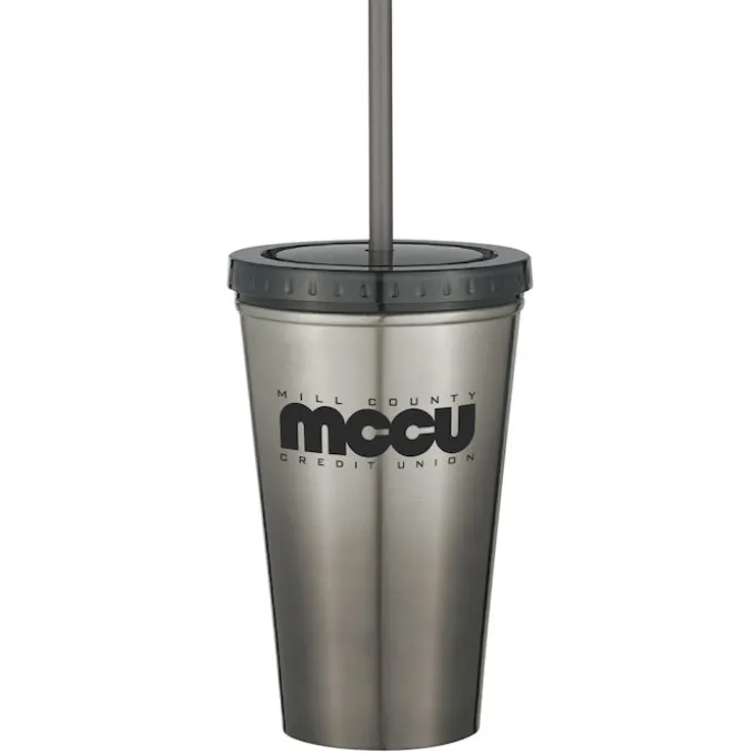 Chroma Stainless Tumbler with Straw - 16 oz.