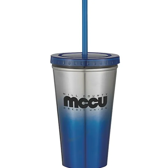 Chroma Stainless Tumbler with Straw - 16 oz. - 24 hr