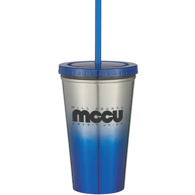 Chroma Stainless Tumbler with Straw - 16 oz. - 24 hr