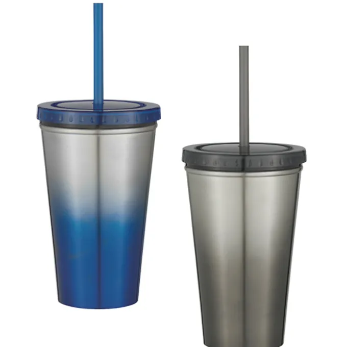 Chroma Stainless Tumbler with Straw - 16 oz. - 24 hr