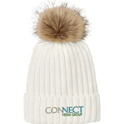 Chunky Knit Faux Fur Pom Beanie