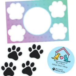 Circle and Paws Vehicle Magnets - 5 3/4 inches x 8 1/2 inches