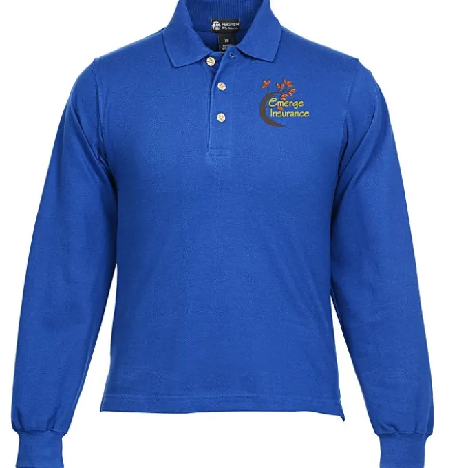 Classic Combed Cotton Pique Long Sleeve Polo