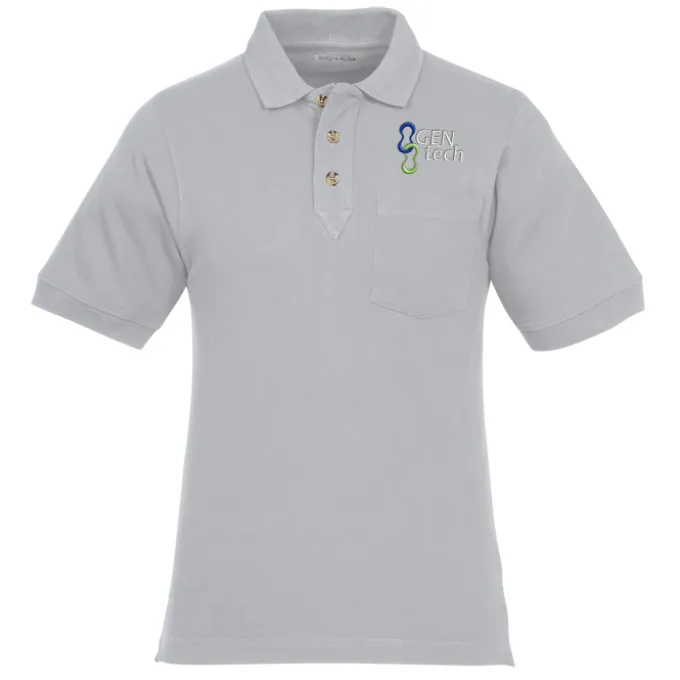 Classic Combed Cotton Pique Polo with Pocket