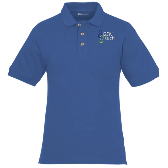 Classic Combed Cotton Pique Polo with Pocket