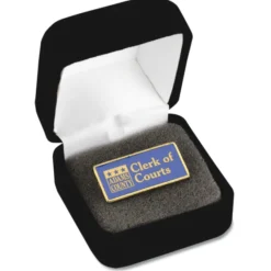 Classic Die Cast Lapel Pin - Rectangle - Gift Box