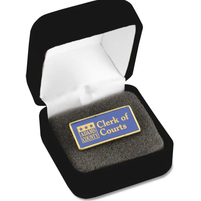Classic Die Cast Lapel Pin - Rectangle - Gift Box