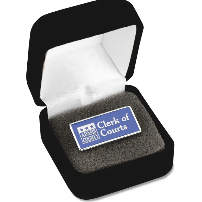 Classic Die Cast Lapel Pin - Rectangle - Gift Box