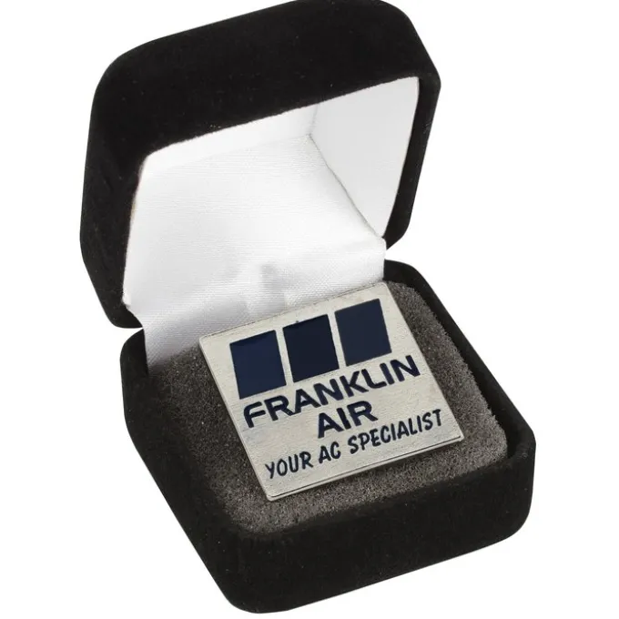 Classic Die Cast Lapel Pin - Square - Gift Box