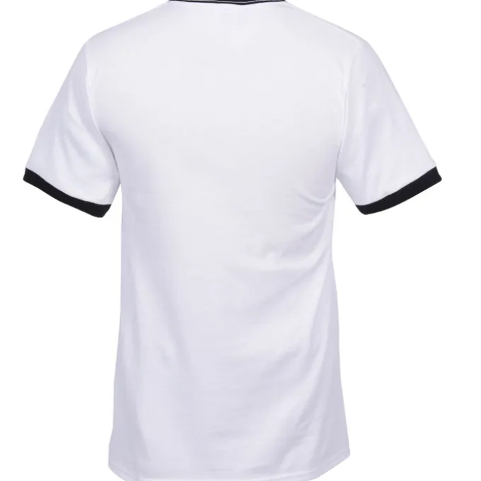 Classic Ringer T-Shirt - White - Embroidered