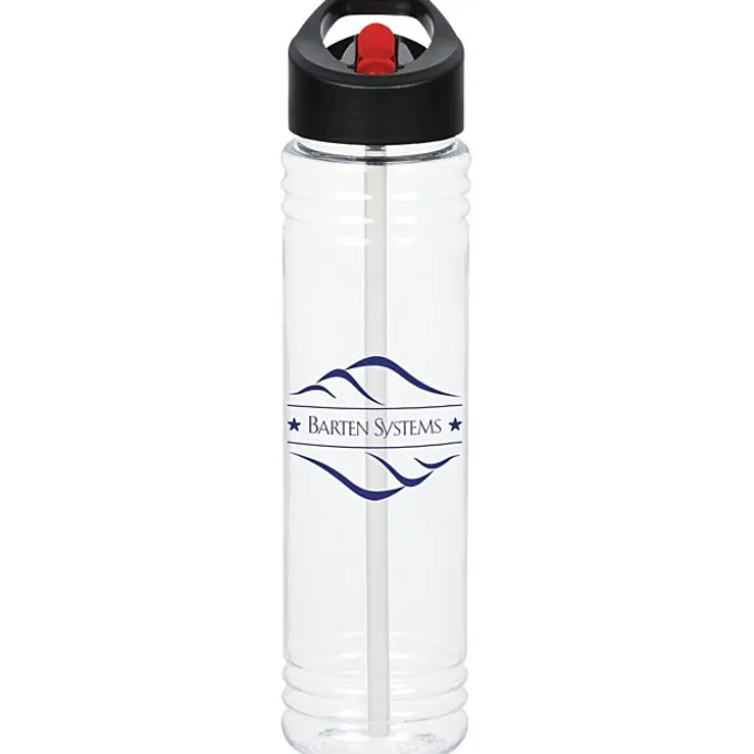 Clear Impact Adventure Bottle with Two-Tone Flip Straw Lid - 32 oz