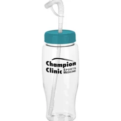 Clear Impact Comfort Grip Bottle with Straw Lid - 27 oz