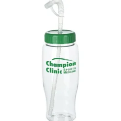 Clear Impact Comfort Grip Bottle with Straw Lid - 27 oz