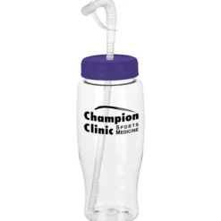 Clear Impact Comfort Grip Bottle with Straw Lid - 27 oz