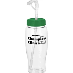 Clear Impact Comfort Grip Bottle with Straw Lid - 27 oz