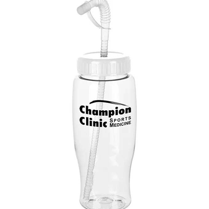 Clear Impact Comfort Grip Bottle with Straw Lid - 27 oz