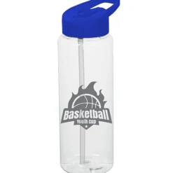 Clear Impact Guzzler Sport Bottle with Flip Straw Lid - 32 oz