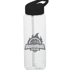 Clear Impact Guzzler Sport Bottle with Flip Straw Lid - 32 oz