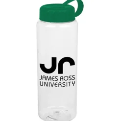 Clear Impact Guzzler Sport Bottle with Tethered Lid - 32 oz