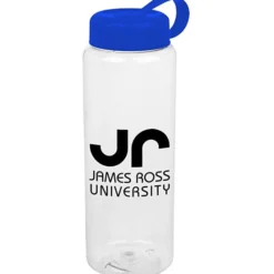 Clear Impact Guzzler Sport Bottle with Tethered Lid - 32 oz