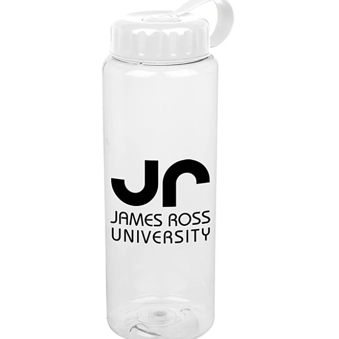 Clear Impact Guzzler Sport Bottle with Tethered Lid - 32 oz