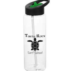 Clear Impact Guzzler Sport Bottle with Two-Tone Flip Straw Lid - 32 oz