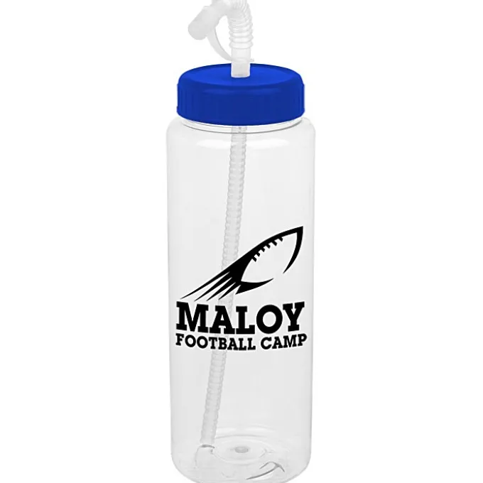 Clear Impact Guzzler Sport Bottle with Straw Lid - 32 oz