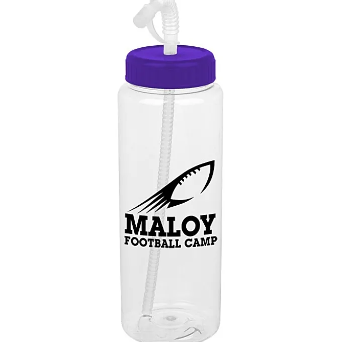 Clear Impact Guzzler Sport Bottle with Straw Lid - 32 oz